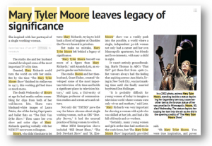 Pressreader article Dayton Daily Times about Mary Tyler Moore
