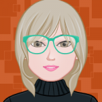 Girl Avatar with light brown hair and green glasses