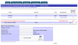Online Bill Pay Payments tab with bill information and payment form